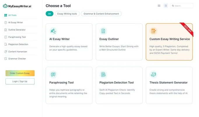 Myessaywriter.ai Choose Tool